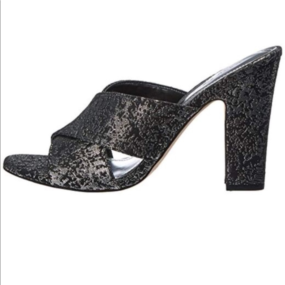 Metallic Floral Brocade Block Heel Mule Sandal - Picture 4 of 4